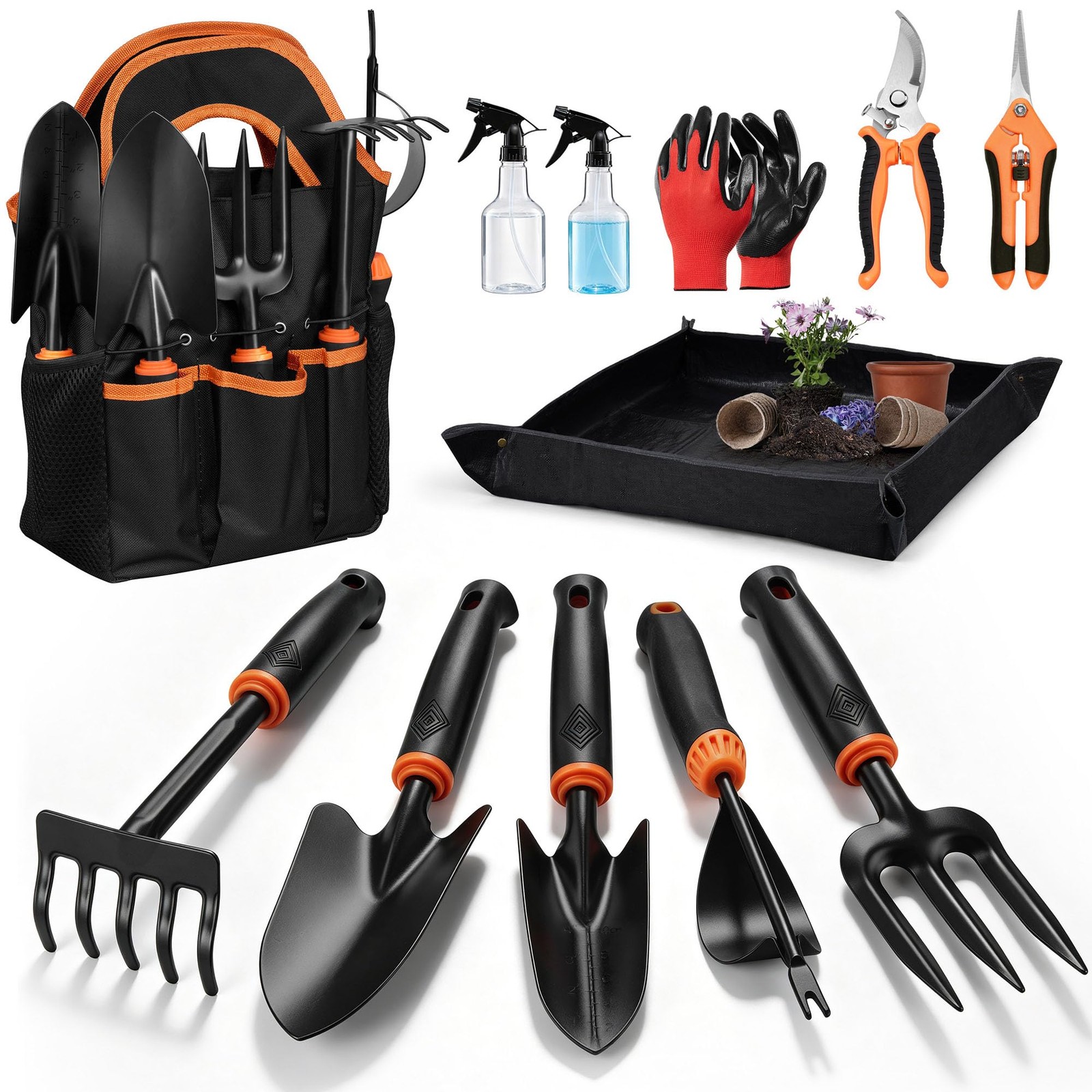Joyfair Gardening Tools 12 Pcs Garden Tool Set for Planting & Weeding 1.4MM