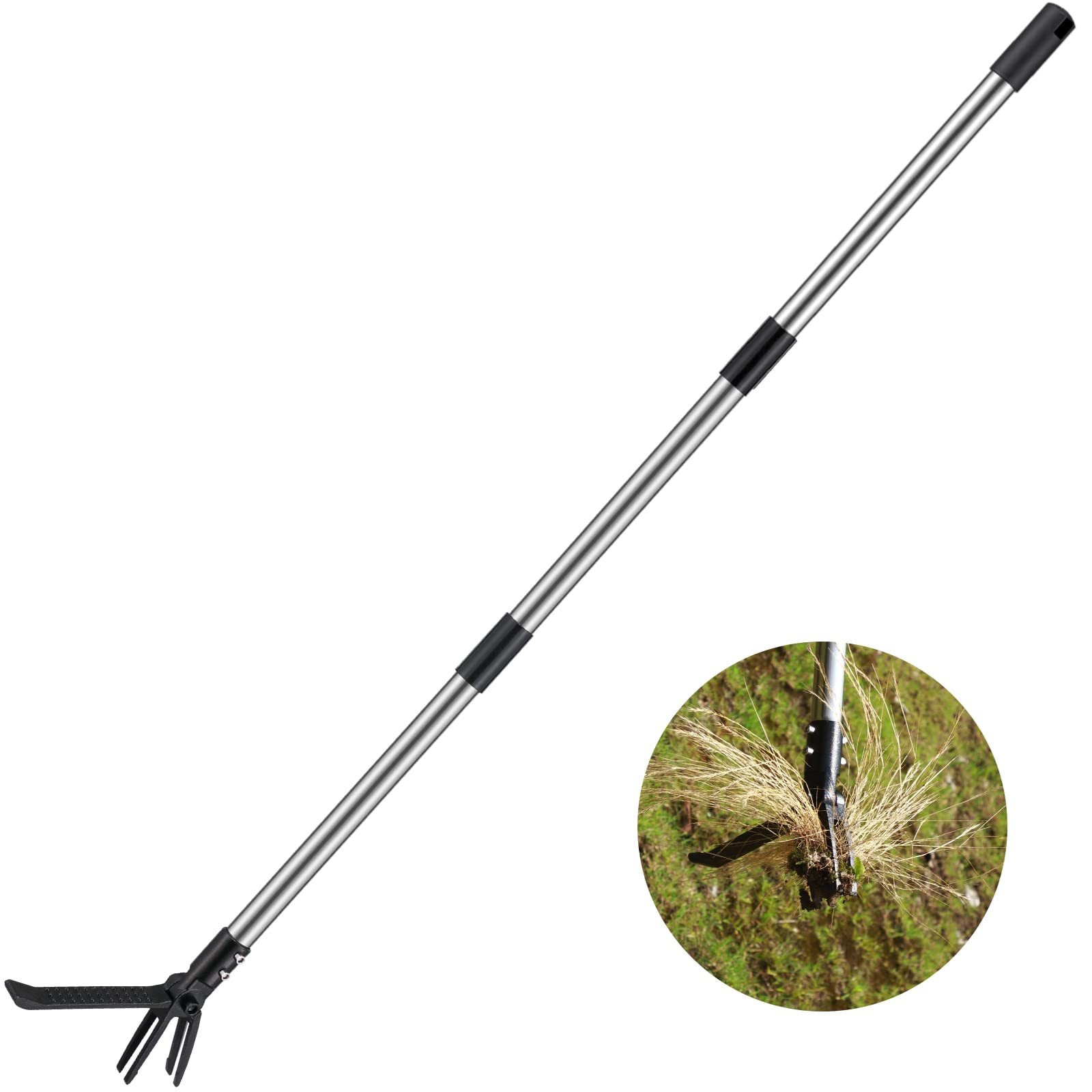 30″~63″ long handle with 4 claws For Yard lawn Weed Picker Puller digger remover