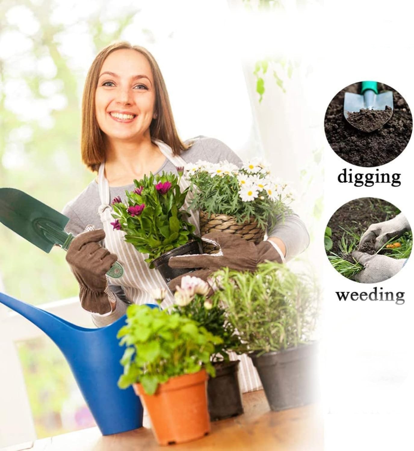 Garden Shovel Trowel – Alloy Hand Spade with Anti-Slip Plastic Handle