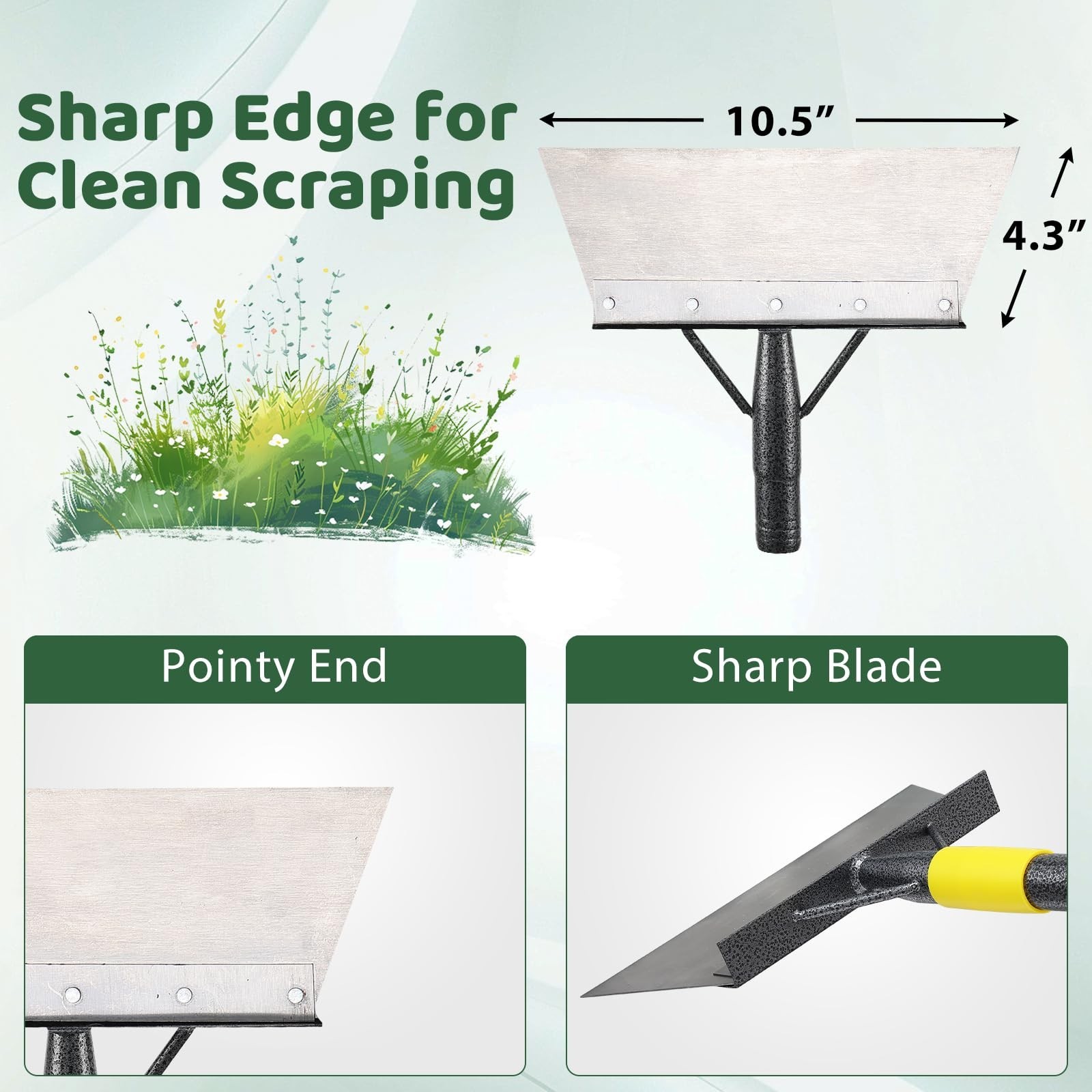 Garden Flat Shovel – Floor Scraper, 60″ Multifunctional Garden Clea… Fast Ship