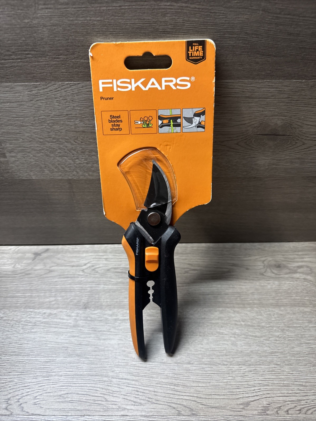 Fiskars Pruner Shears, Steel Blades Stay Sharp, Wire Cutter and Stem Stripper