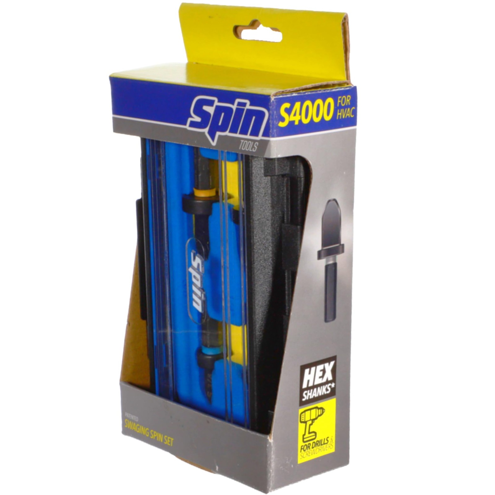 Spin Tools 4000 4-Piece Drill Bit Swaging Tool Set 1/4 3/8 1/2 5/8-Inch