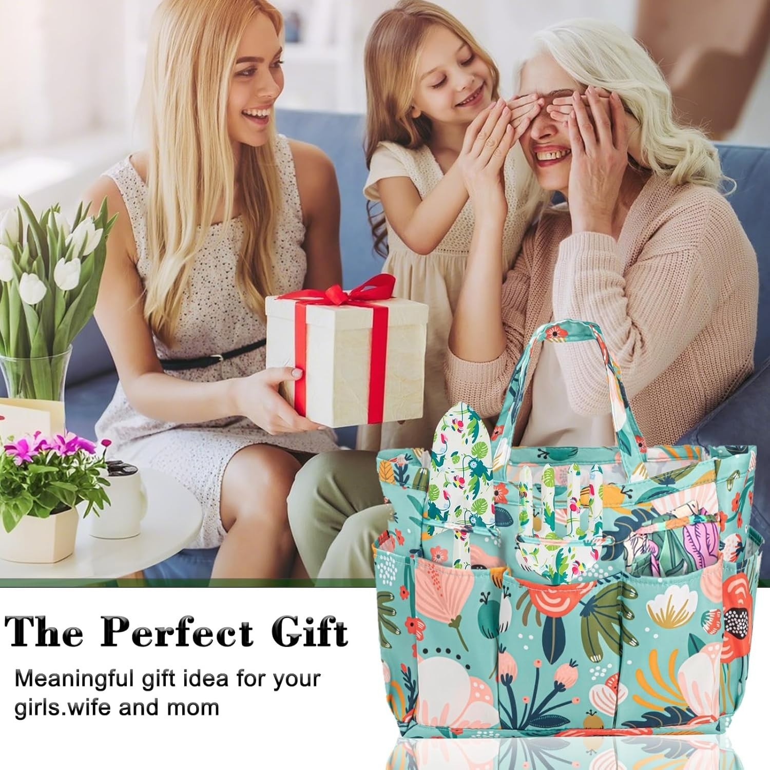 10-Pc Heavy-Duty Gardening Gift Set with Floral Tote – Perfect for Garden Lovers