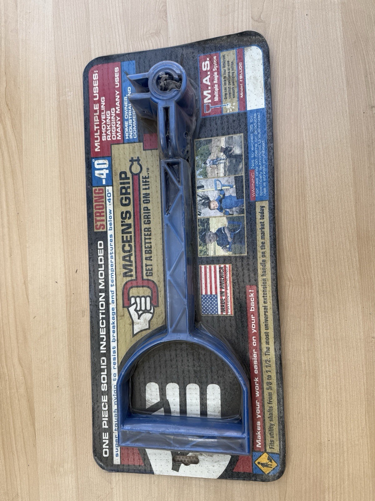 Macen’s Grip Ergonomic Tool Handle – NEW – Fits Shovels, Rakes, Brooms – Made in