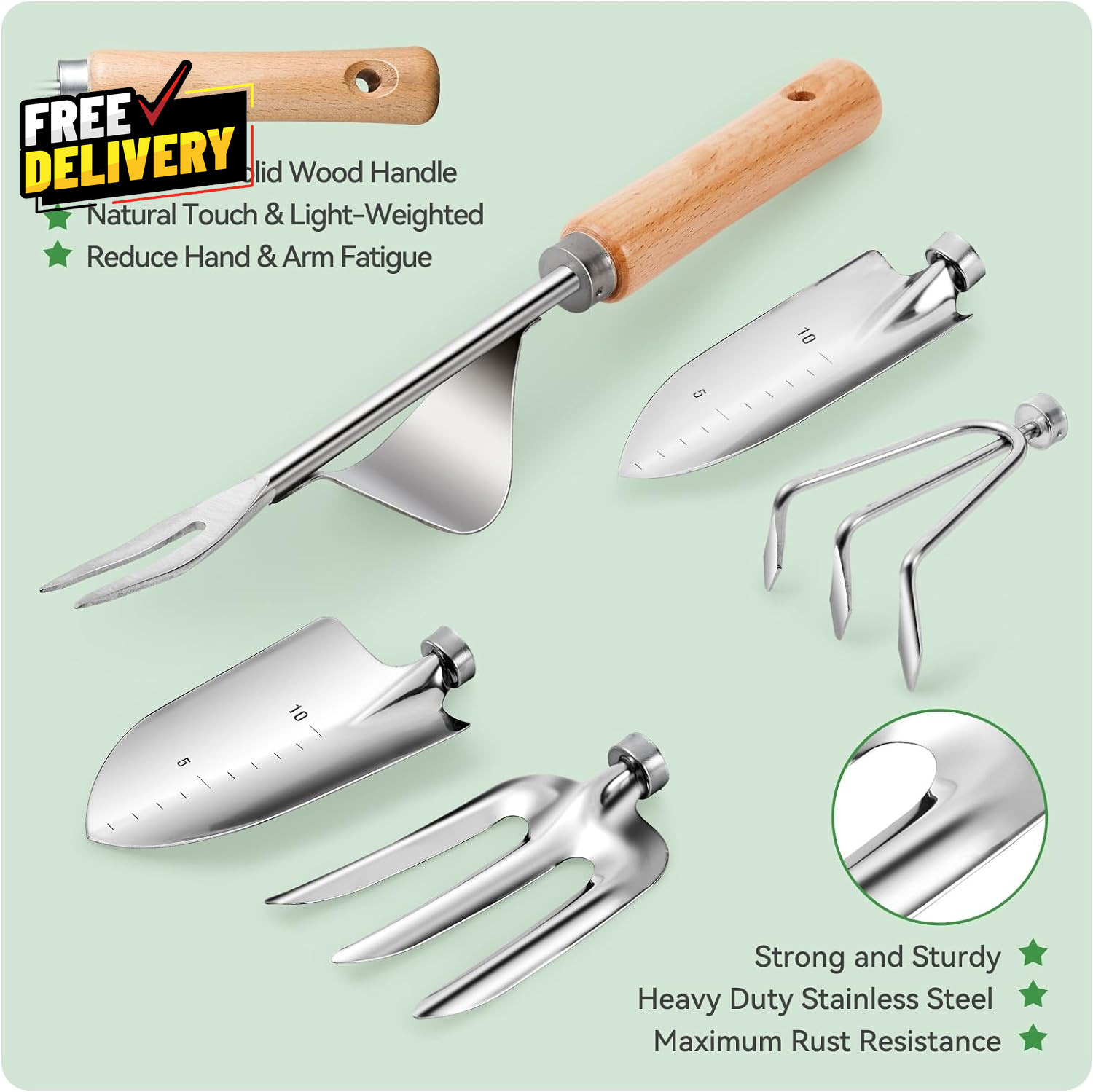 Gardening Tools 9 Piece Heavy Duty Gardening Hand Tools with Fashion and Durable