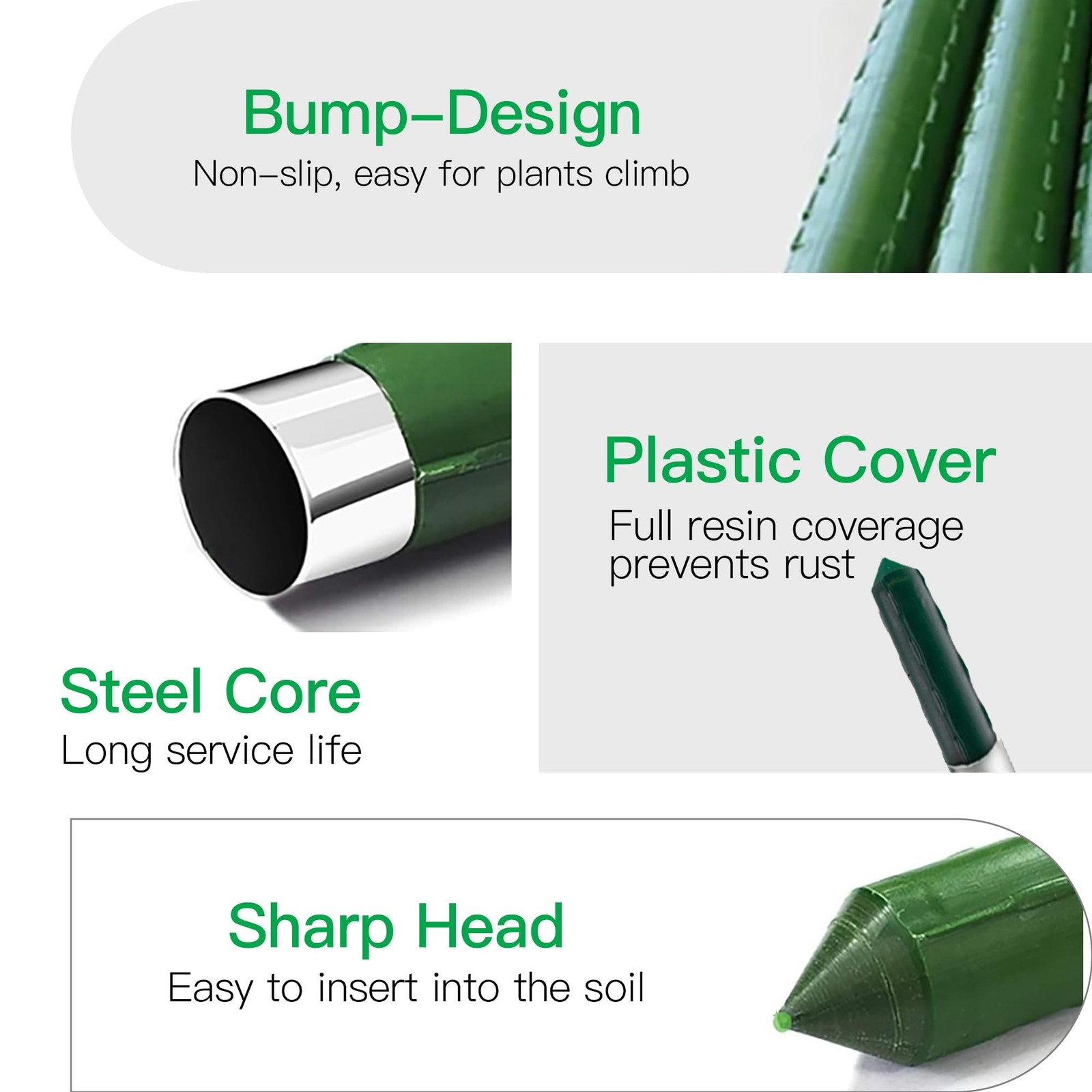 Garden Stakes 6ft, 6Feet Metal Plant Stakes 25 Pack for Gardening and Farm, 7…