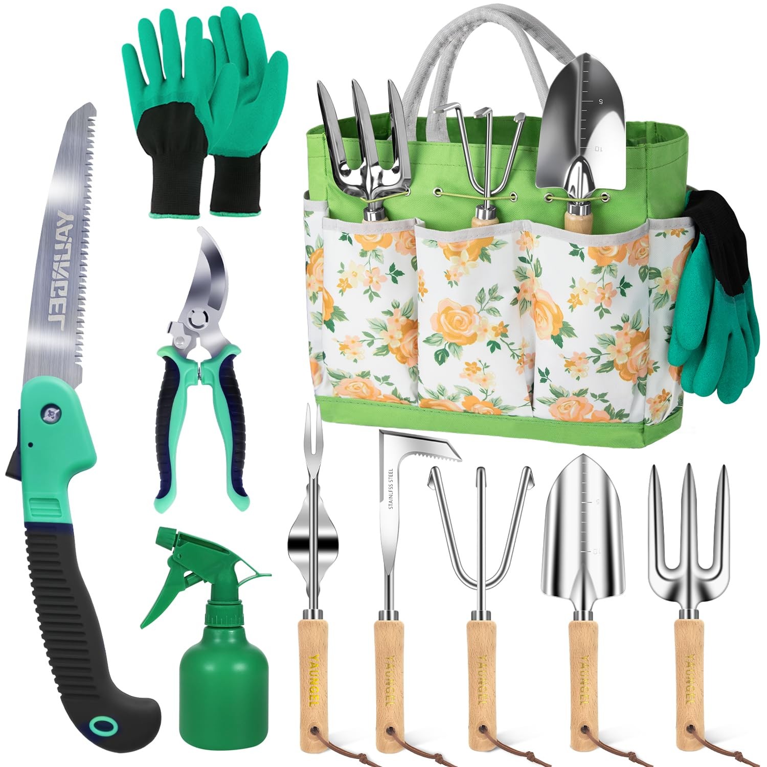 Gardening Tools – 10 Piece Heavy Duty Gardening Hand Tools Stainless Steel Ga…