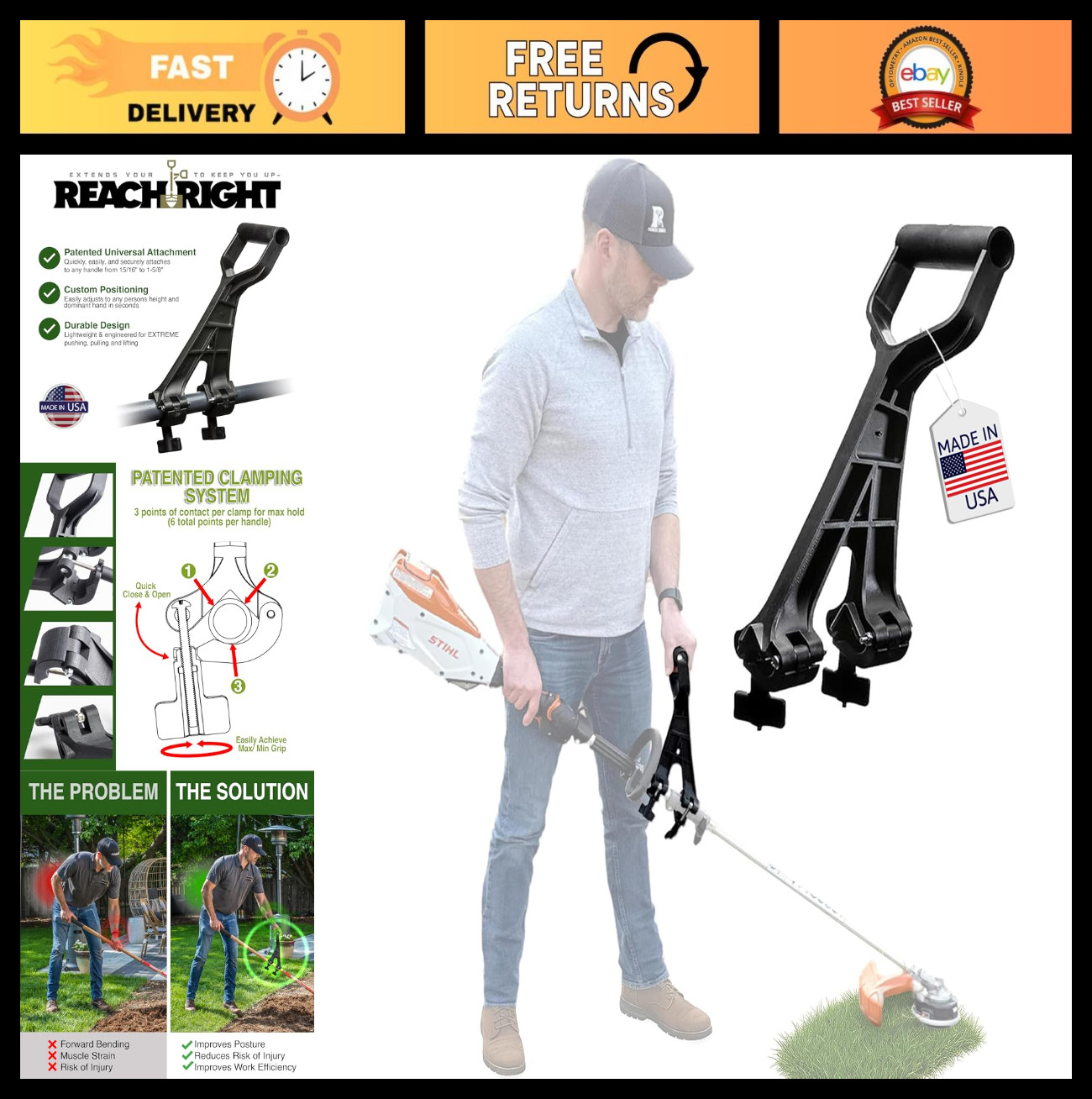 Universal Handle Attachment for Weedeater, String Trimmer & Gardening Tools | Er