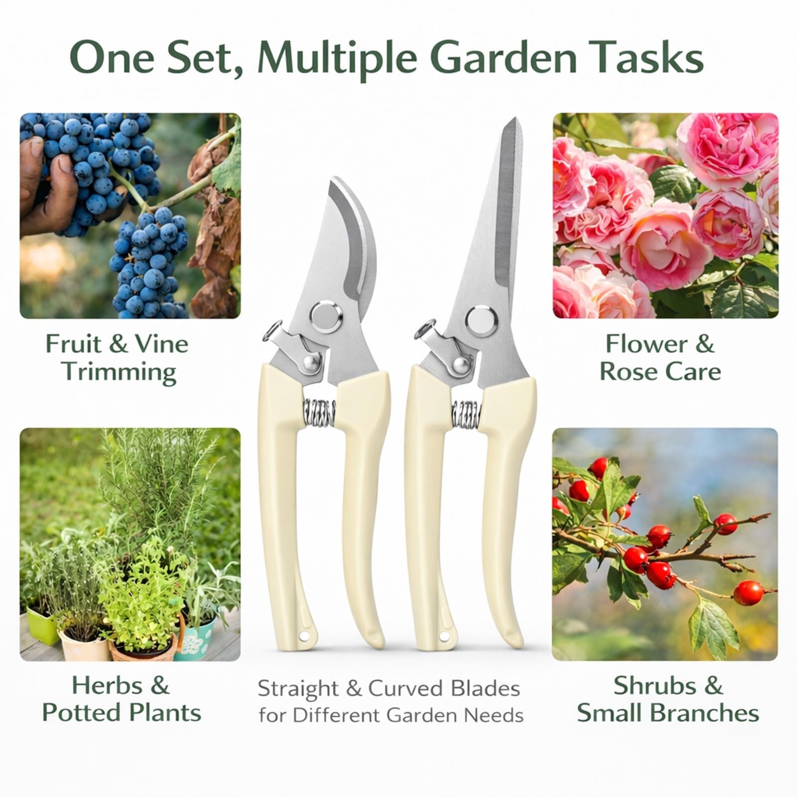 Pruning Shears,Ahoooot 2Pcs Pruning Shears for Gardening,Professional Garden …