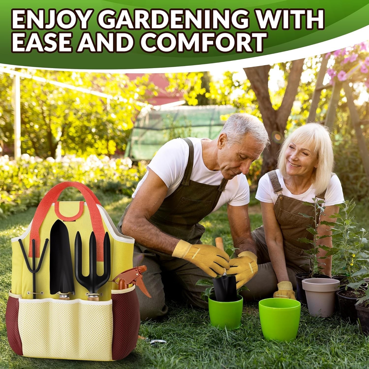 Comprehensive 10-Piece Garden Tool Set for Women – Ergonomic & Stylish Yellow