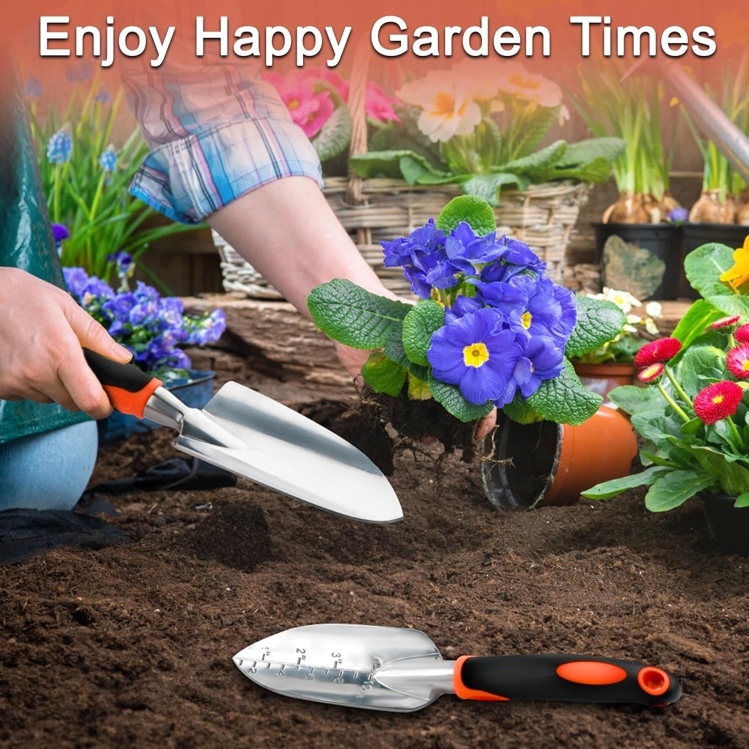 Garden Shovel Trowel Garden Tool Set, 2 Pack Heavy Duty Gardening Tools