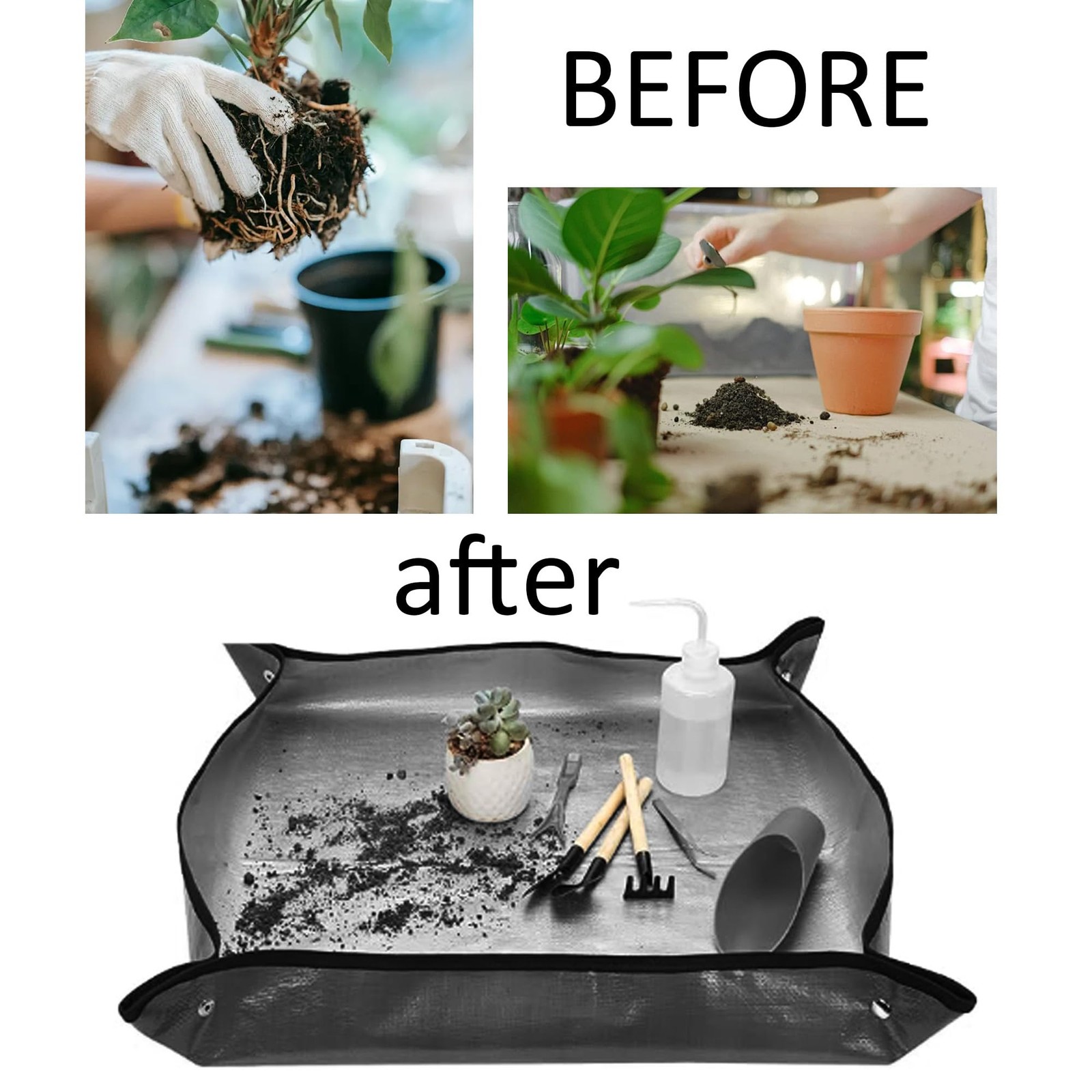 15Pcs Succulent Tools Kit with Organizer Bag Plant Repotting Mat Mini Garden …