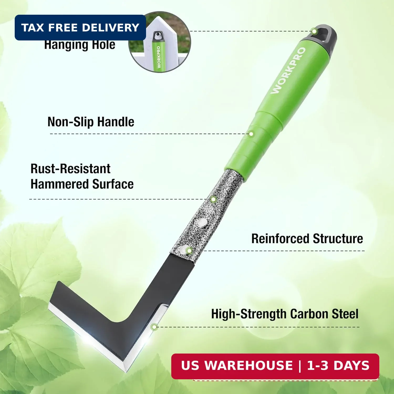 WORKPRO 6-Piece Garden Tool Set, Heavy Duty Gardening Hand Tools with Soft Rubbe