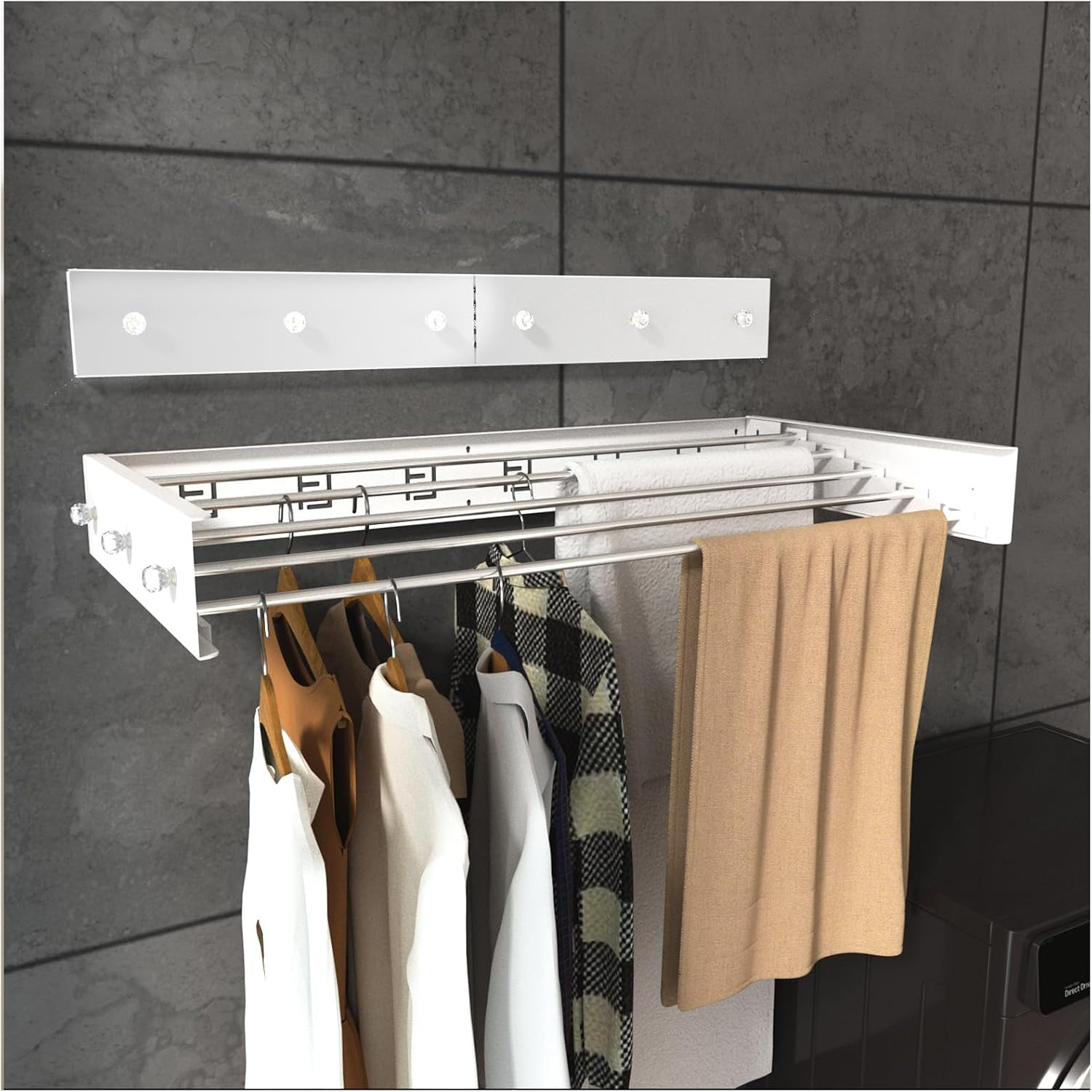 Wall Mounted Clothes Drying Rack, 31.5″ Laundry Drying Rack, Clothes Drying Rack