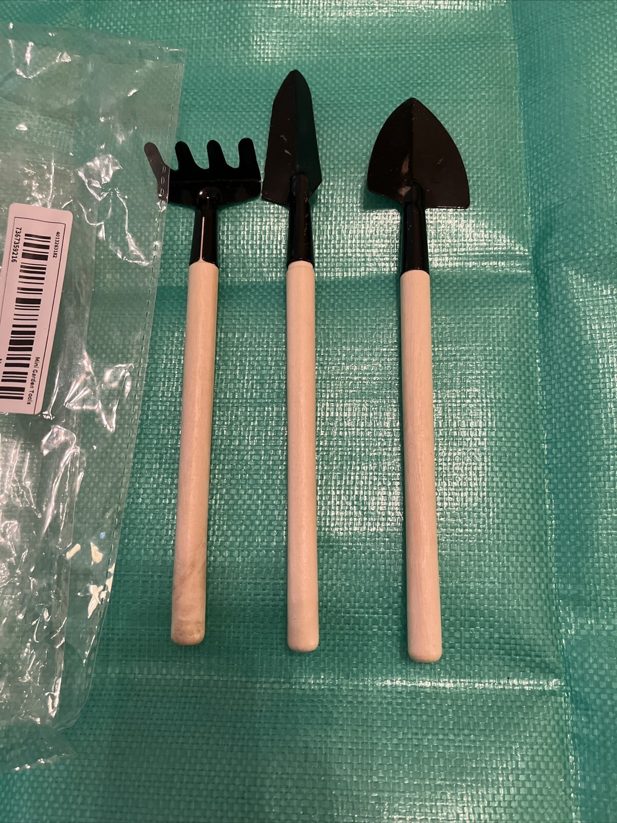 Set of 3 Pcs Mini Garden Hand Tools Indoor Miniature Planting with Mat
