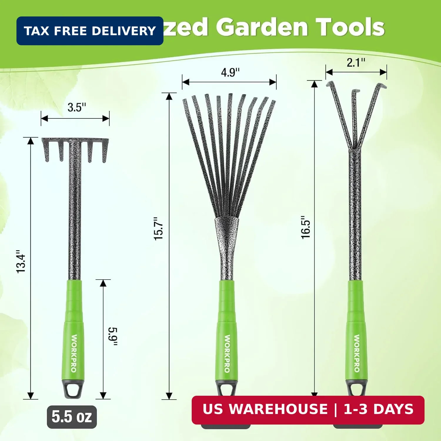 WORKPRO 6-Piece Garden Tool Set, Heavy Duty Gardening Hand Tools with Soft Rubbe