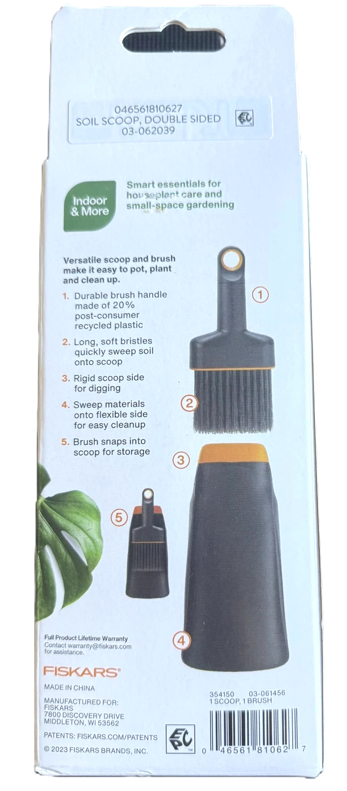 Fiskars Planting Soil Scoop & Brush Set Garden Tool Indoor Gardening NEW IN BOX