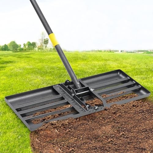 Lawn Leveling Rake with 30″x10″ Foldable Curved Ground Foldable 30X10″ – 6FT