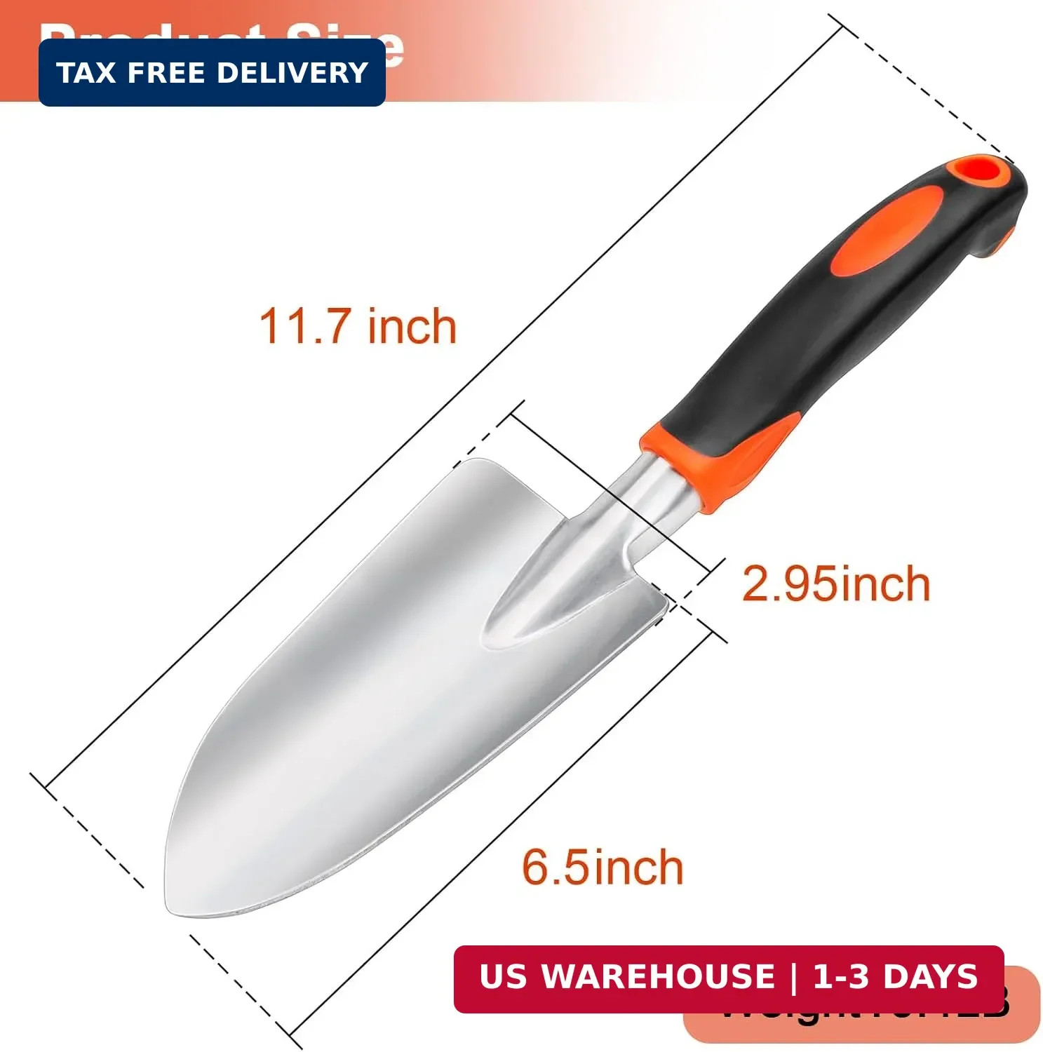 Garden Shovel Garden Hand Trowel, Heavy Duty Hand Shovel with Ergonomic Handle,