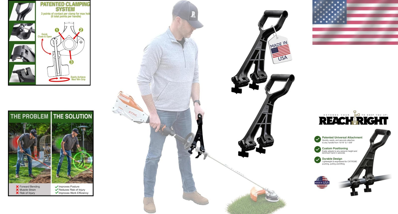 Universal Garden Tool Handle Attachment – 2 Pack Ergonomic Back Saver