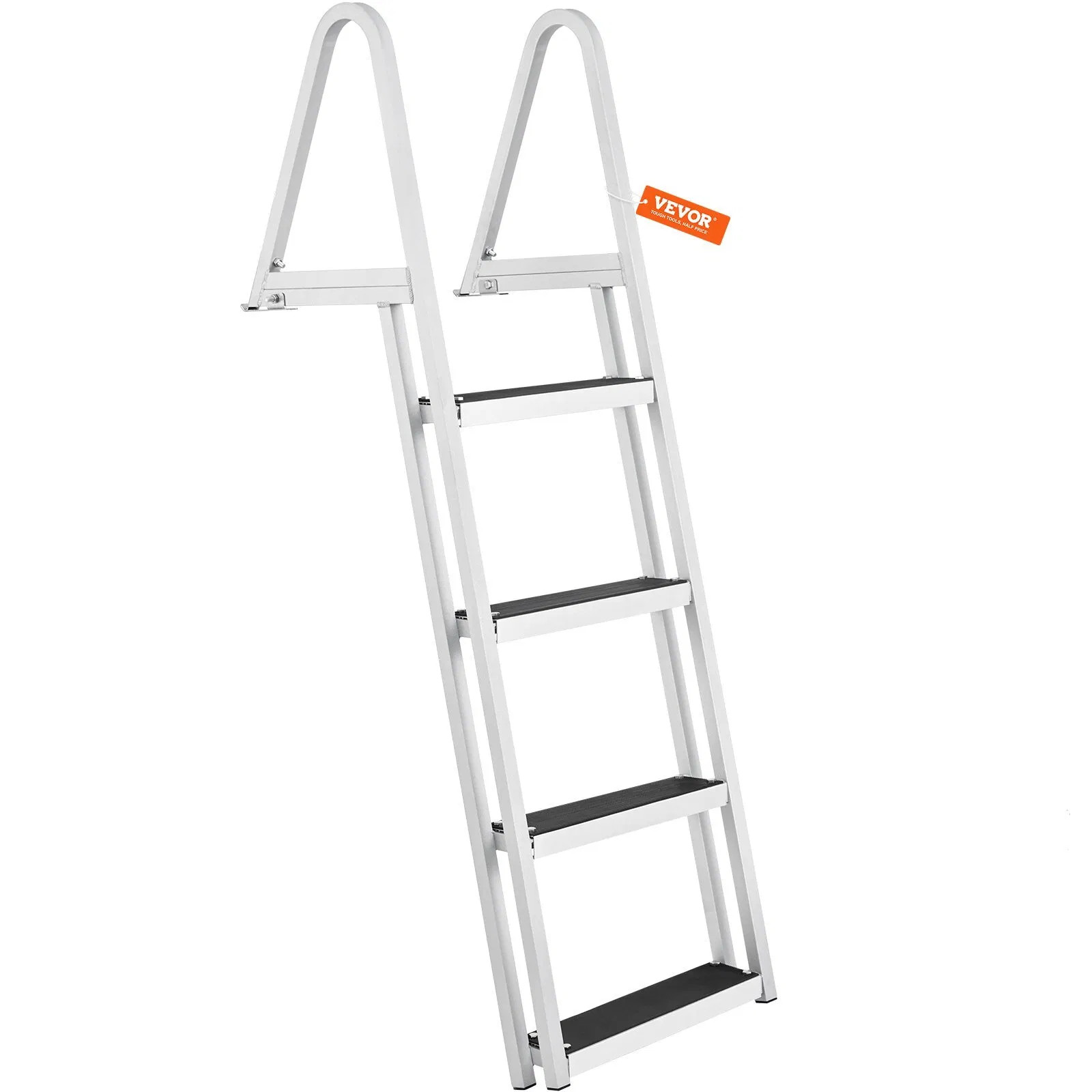 Dock Ladder, Removable 4 Steps, 350 lbs Load Capacity, Aluminum Alloy Pontoon B