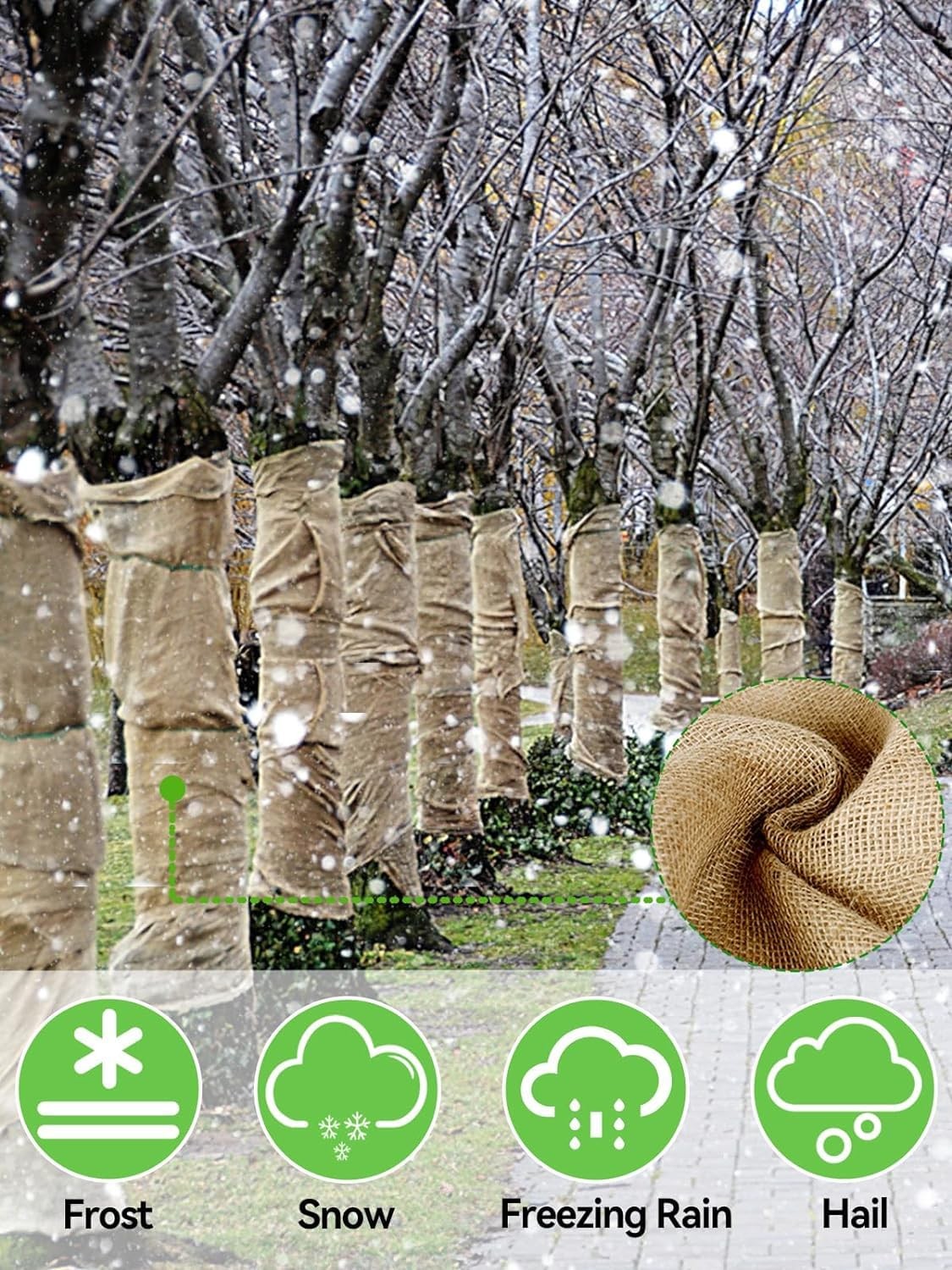 Cleverbrand Burlap Plant Cover Landscape Fabric – 40 X 12Ft Roll – Natural