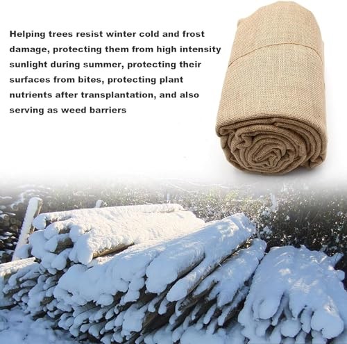 Cleverbrand Burlap Plant Cover Landscape Fabric – 40 X 12Ft Roll – Natural
