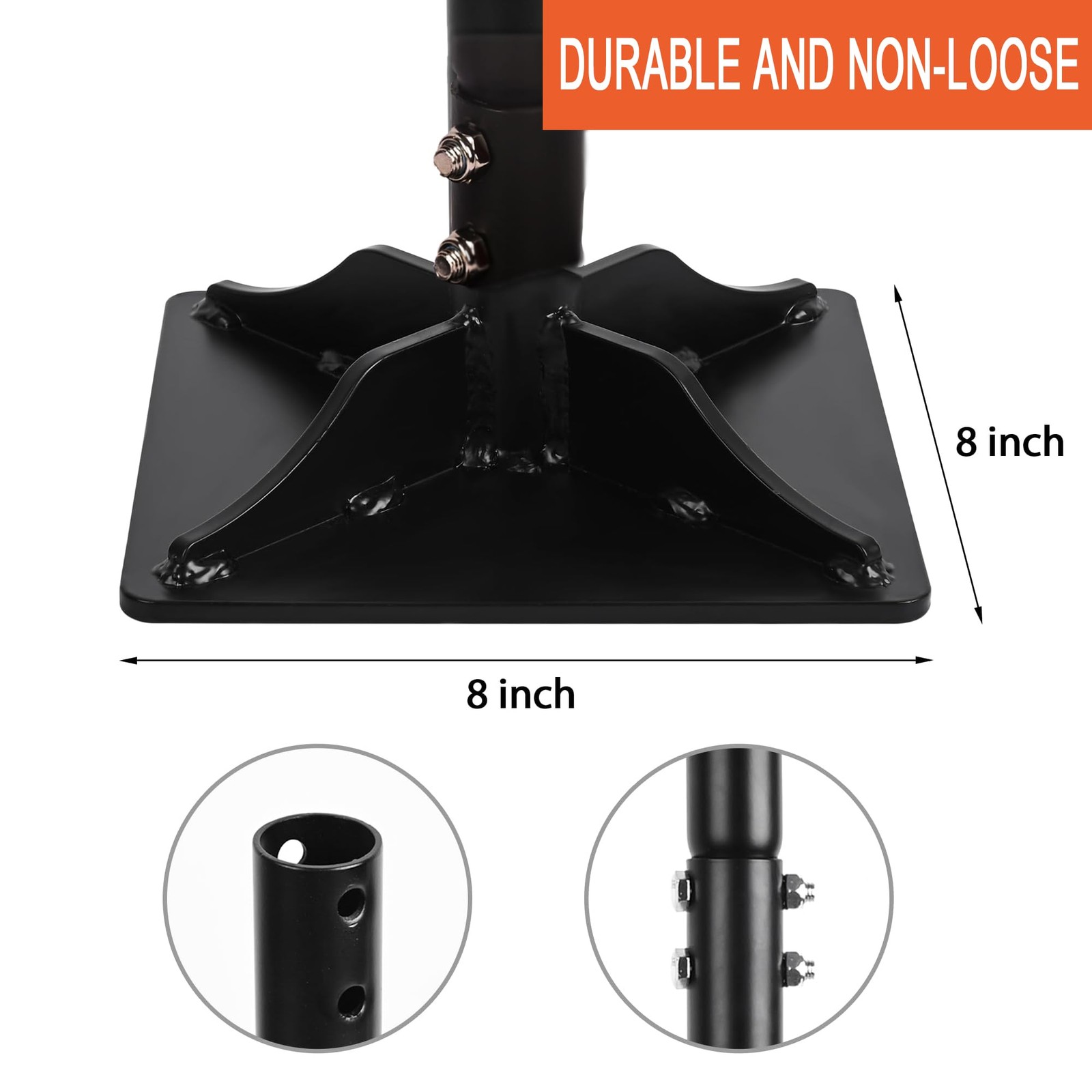8-inch x 8-inch Steel Tamper Tool, Heavy Duty Hand Tamper