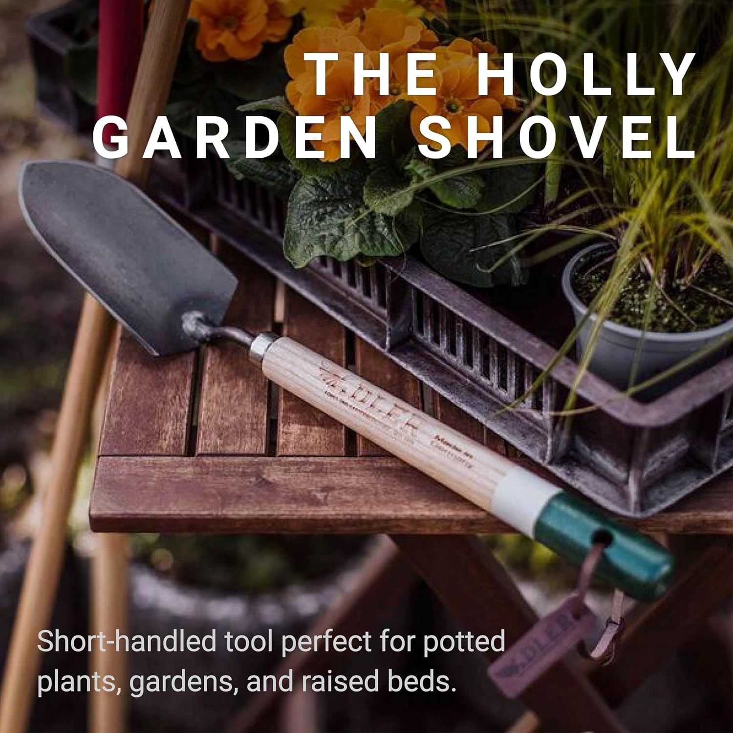 Holly Hand Shovel – Made in Germany – Forged Steel Garden Trowel with 18″ Ash