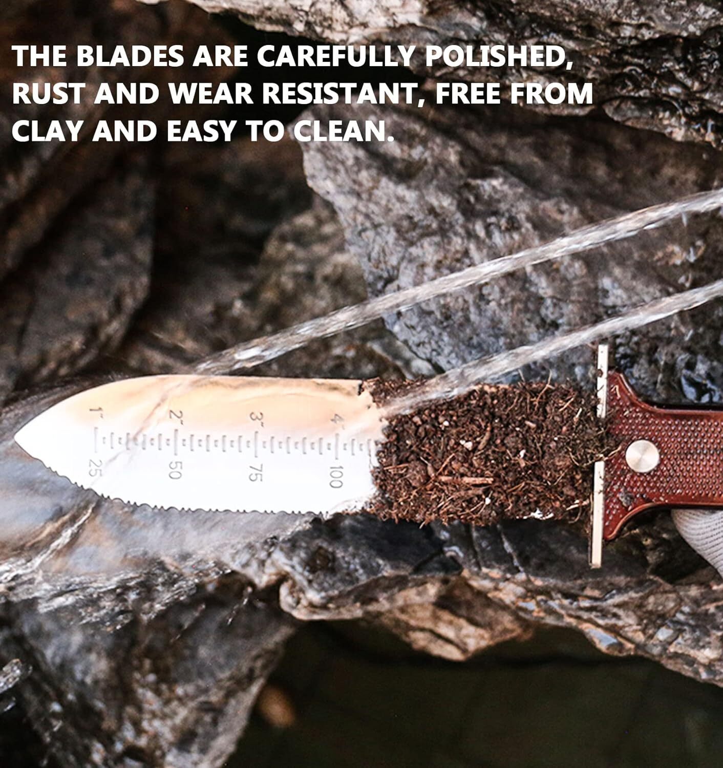 Hori Hori Garden Knife Stainless Weeding Digging + Leather Sheath + Gloves