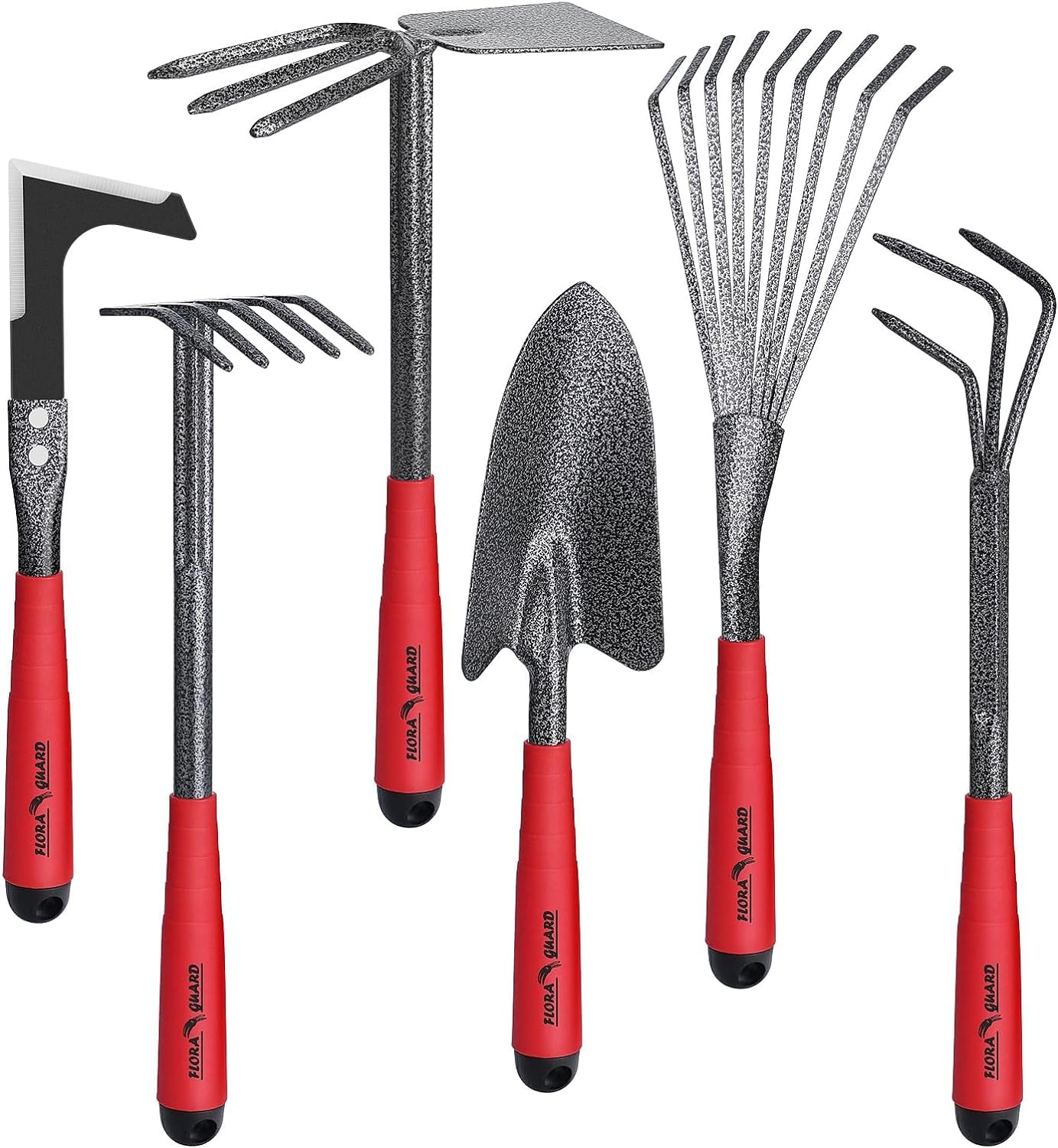 6-Piece Garden Tool Set, Heavy Duty Gardening Hand Tools,Includes Trowel, Rake,
