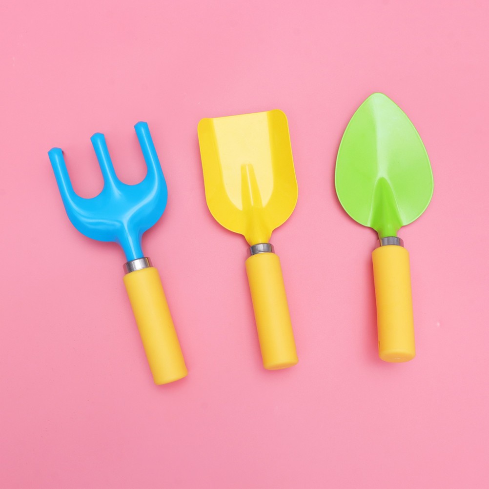 1 Set Colorful Garden Tool Toy with Durable Plastic Handles Mini Gardening Tools