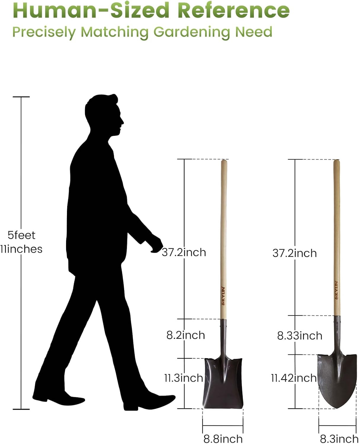 Multi-Purpose Garden Spade Shovels Set for Digging and Transfer with Durable Har