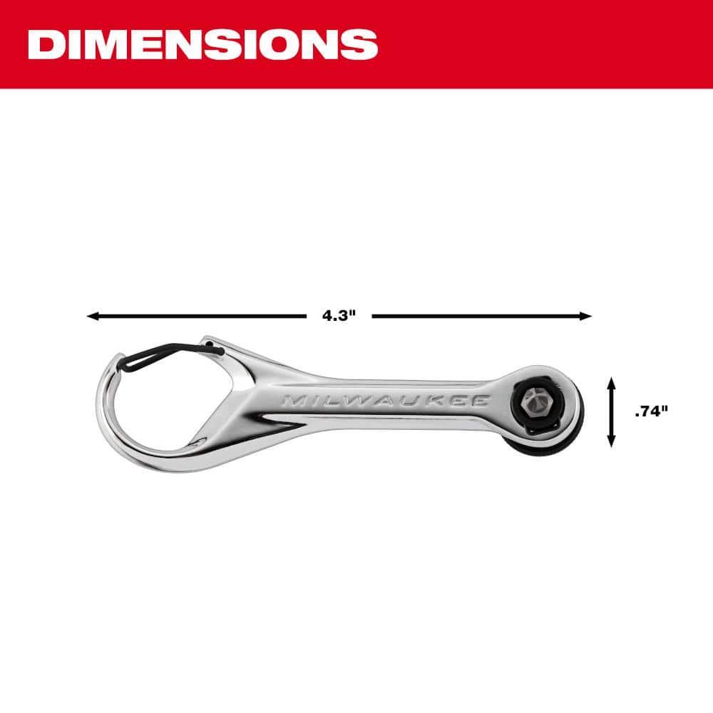 Milwaukee Mini Ratchet 7in1 Multi Bit Driver Tight Space Tool Adapter Clip
