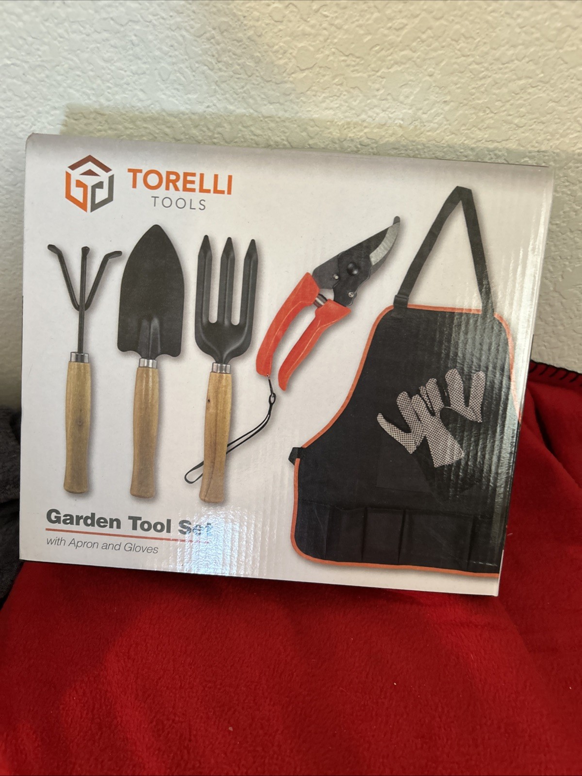 Garden Tool Set Apron Gloves Pruner Rake Trowel Fork by Torelli Tools