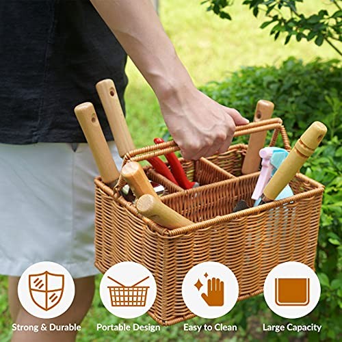 SOLIGT Heavy Duty Gardening Tool Set with Basket, Pruning Shears, Gloves