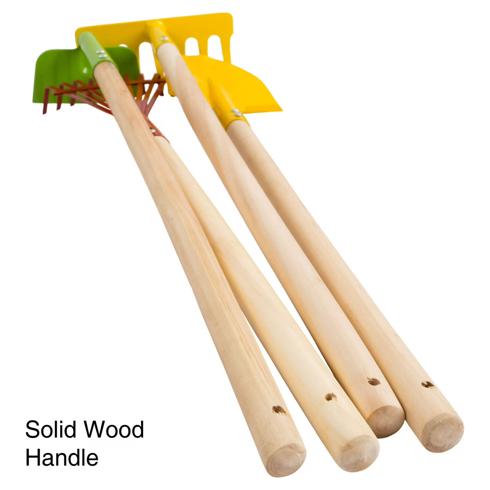 Hey! Play! Kid’s Garden Tool Set with Long Wood Handles, 4-Piece