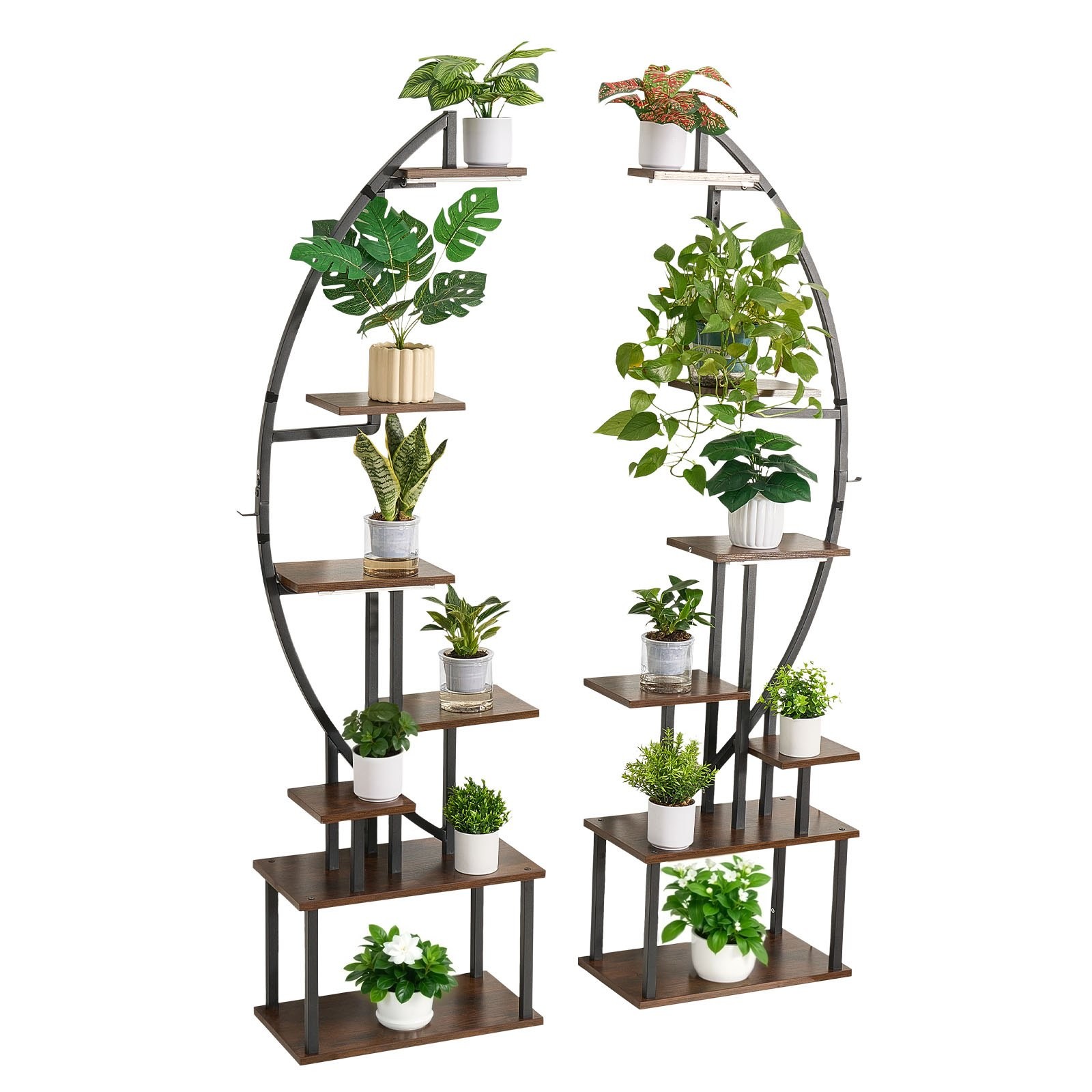 Plant Stand Indoor with Grow Lights, 65.5 in Tall 7-Tiered Lighted Plant Shelf,