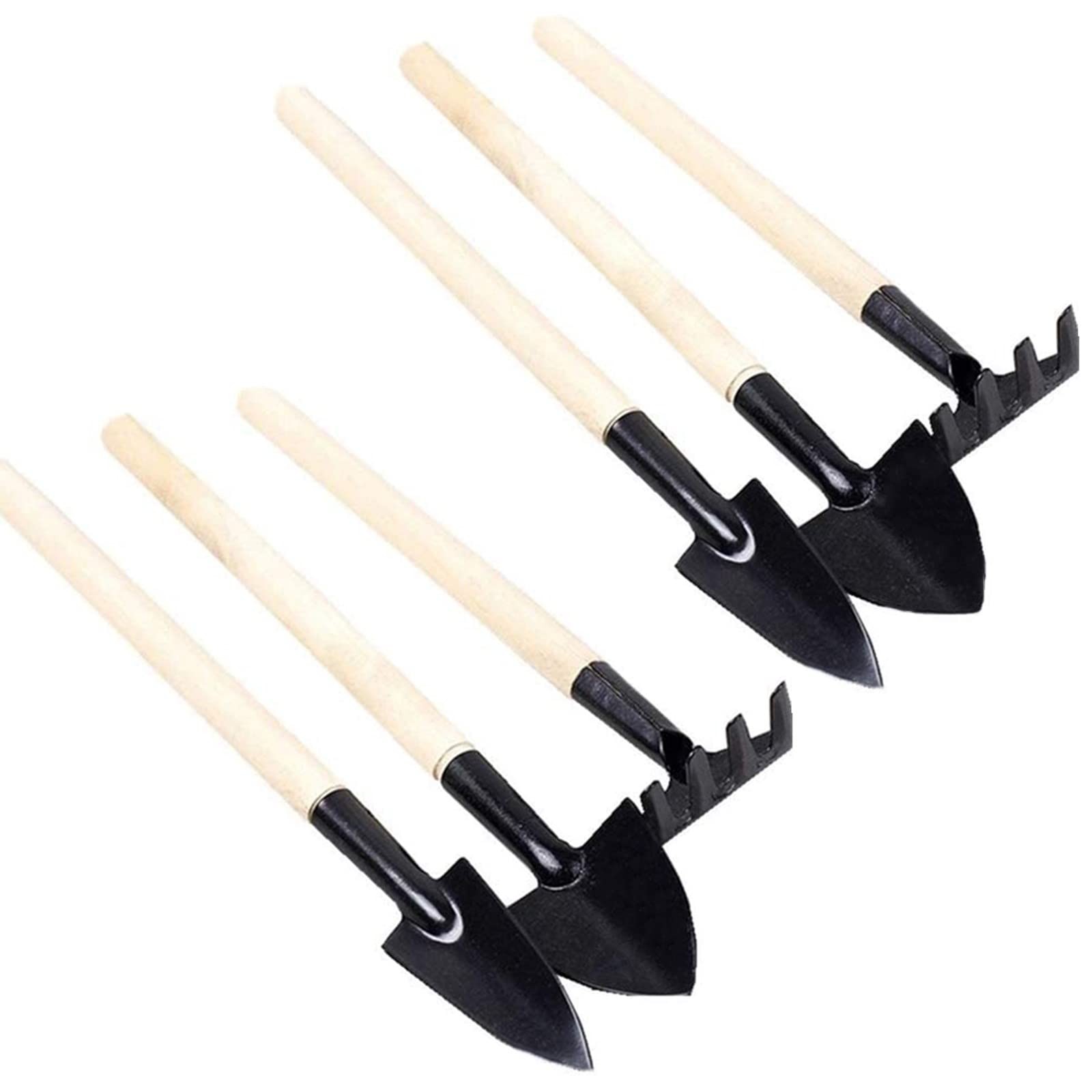 6 Pcs Garden Tools Mini Gardening Kit Plant Potted Flower Gadget Wooden Handles