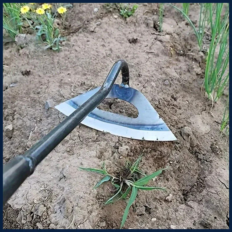 Premium All-Steel Hardened Hollow Hoe – Handheld Weeding Rake Durable and
