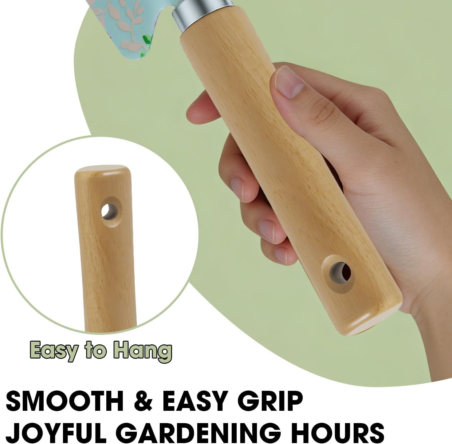 10Pcs Light Green Garden Tool Kit Trowel Shovel Rake Gift For Women Mom