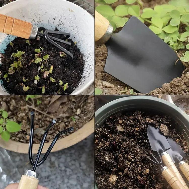 3pcs Mini Garden Tools Set for Planting, Digging, Weeding & Pot Gardening