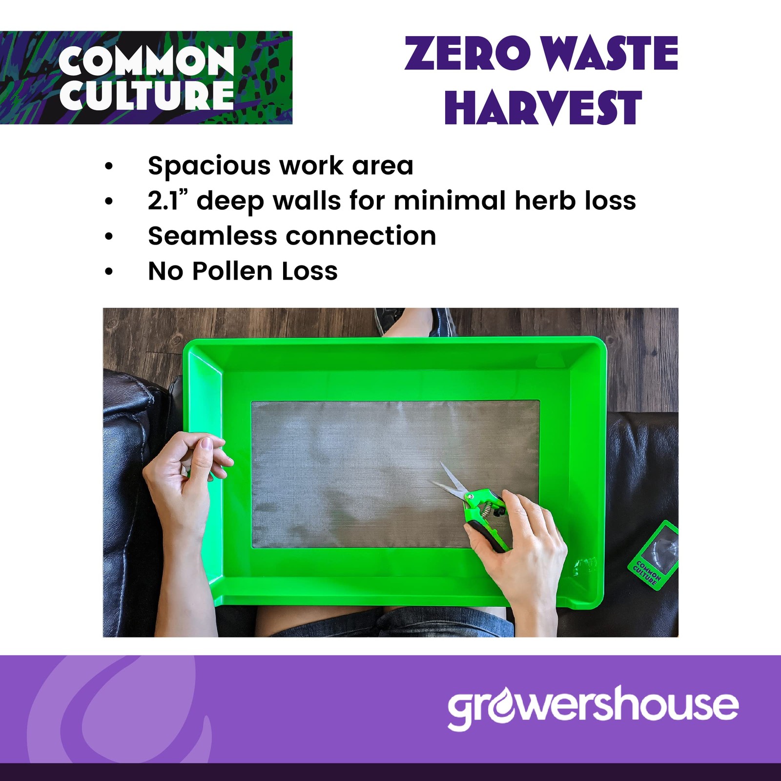 “Trim Tray Kit 13″x20″ with Pollen Screen, Harvest Bin, Scissors, Sifter Set”