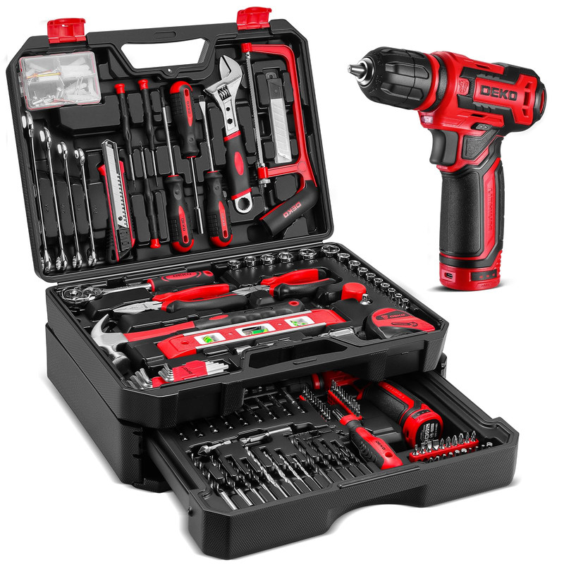 Dekopro Drill Tool Settool Kit 12V Power Cordless Drill Hand Repair Tools Drill