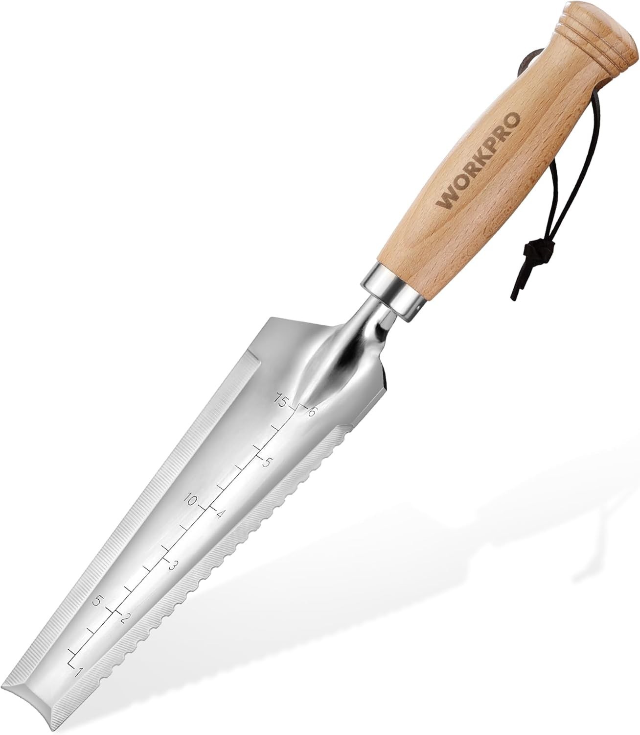 WORKPRO Garden Trowel with Wood Handle, Stainless Steel Narrow Hand