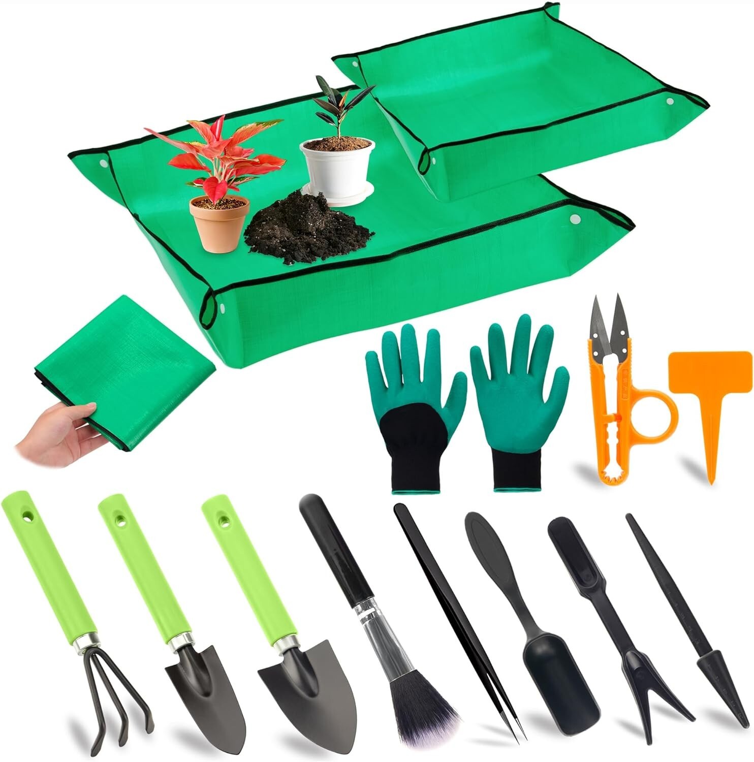 Portable Mini Garden Tool Set, 18 PCS Succulent Garden Tool Set, Gifts for Women