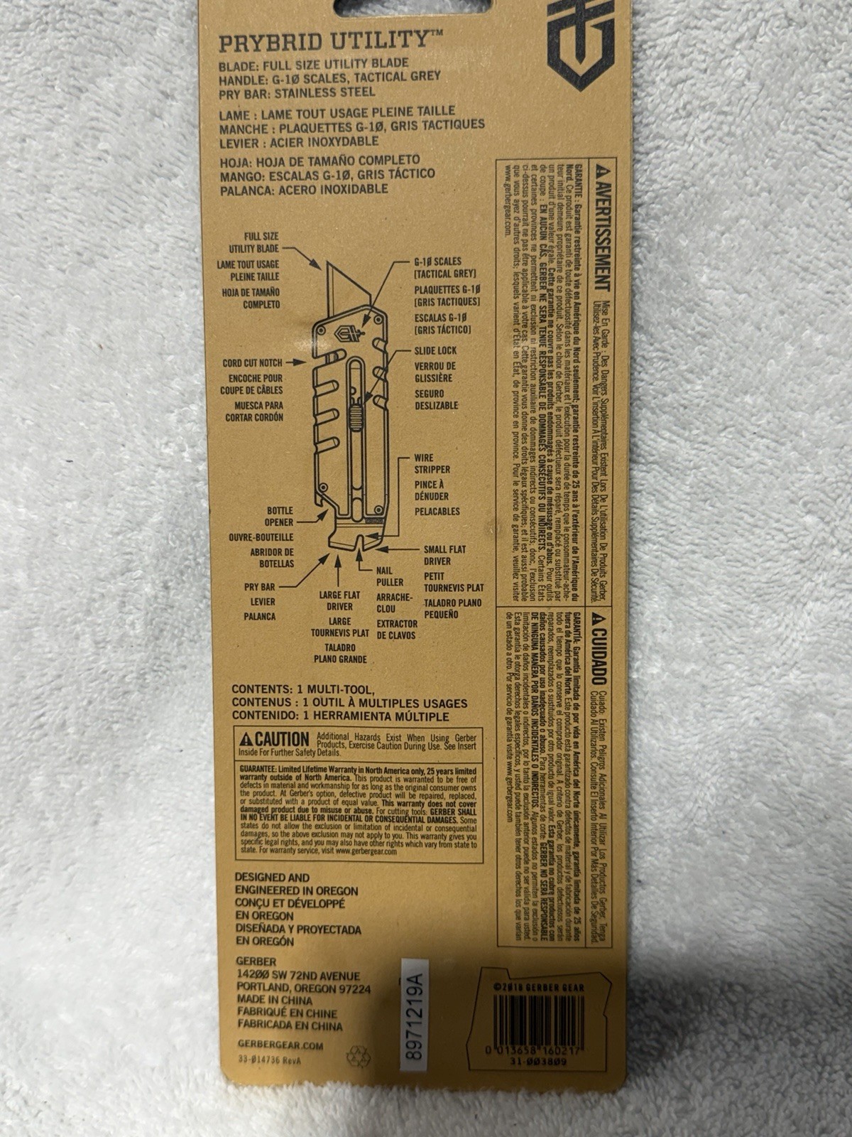 Gerber Prybrid Utility Multi Tool Knife New 31-003809