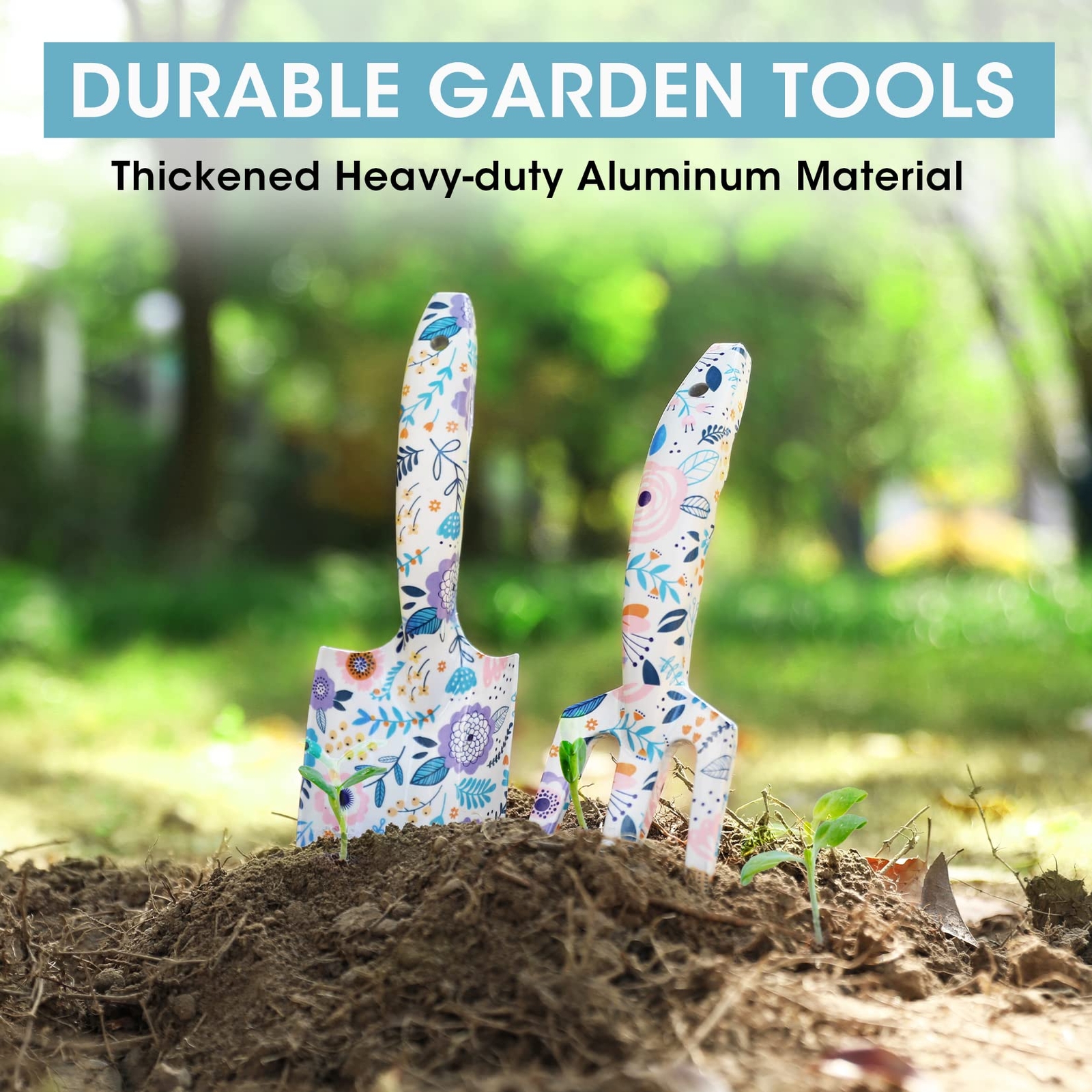 WORKPRO Aluminum Garden Tool Set 4PCS Heavy Duty with Box Durable Carbon Steel