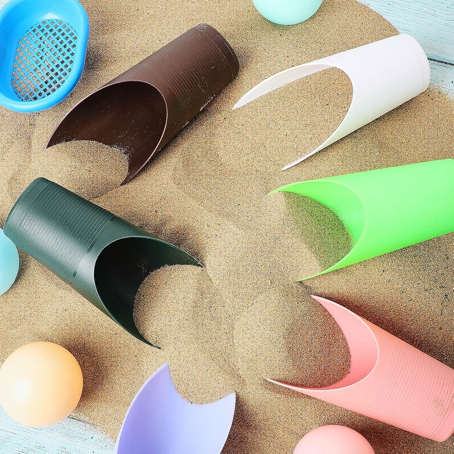 6 Pcs Bonsai Soil Scoops Plastic Garden Shovels Garden Tool Bucket Shovel