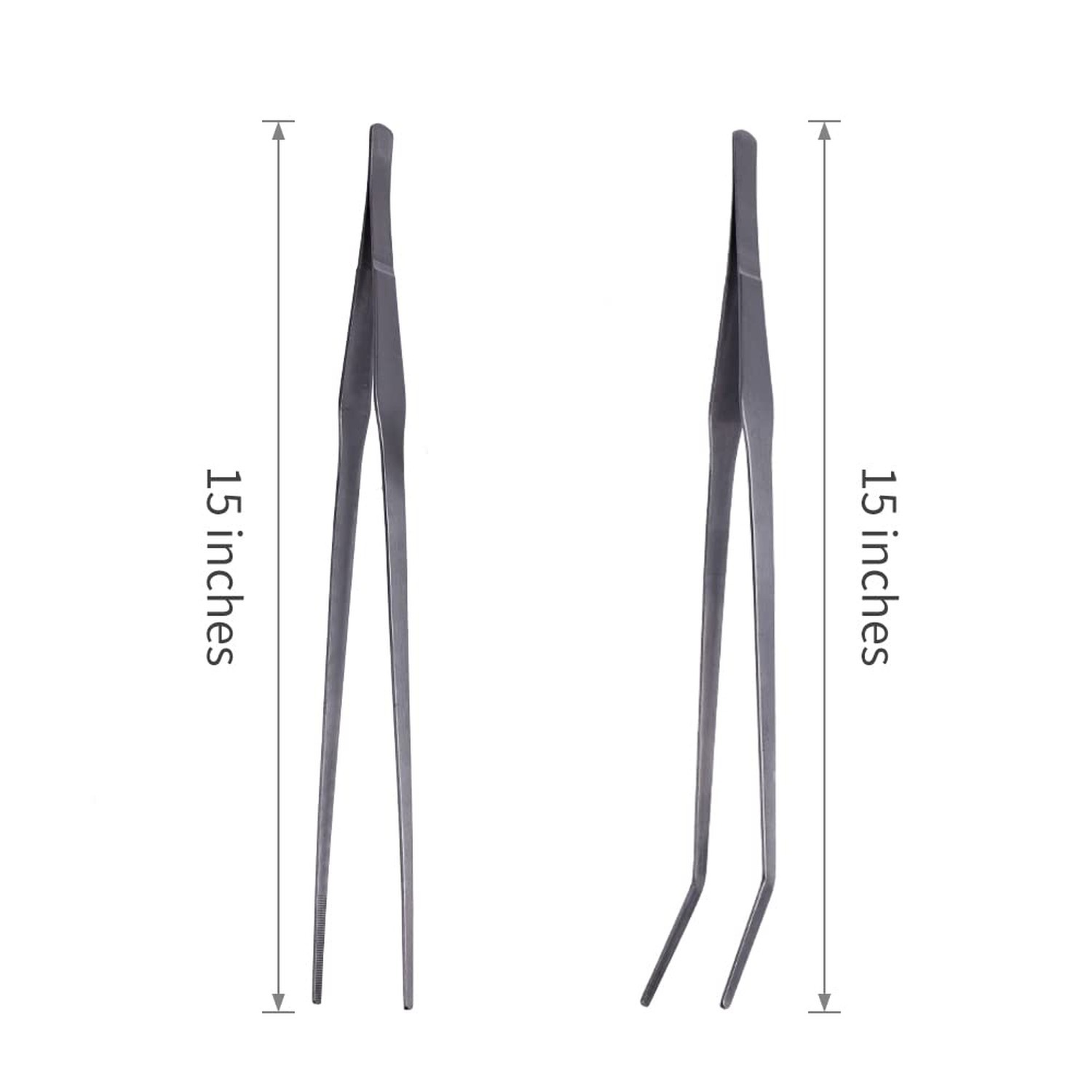 Extra Long Handle Aquarium Tweezers Serving Tongs Feed clamp,2 Pack Stainless…